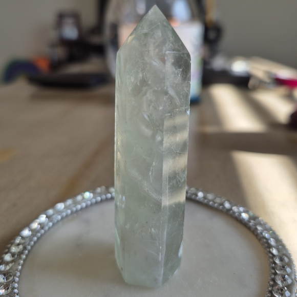 None Other - Natural Fluorite Crystal Point Obelisk Tower #L